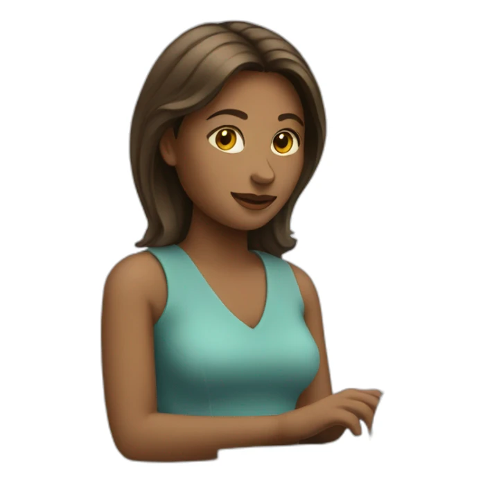 woman working on a laptop sticker