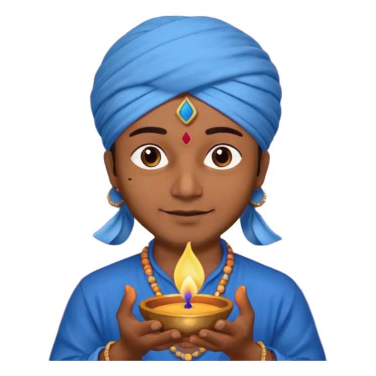 diwali man with blue turban and diwali sticker