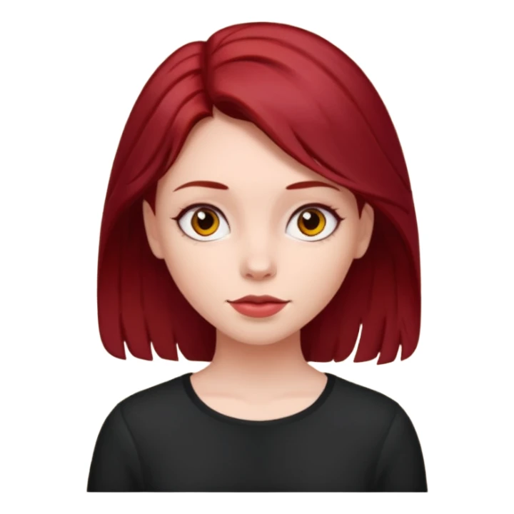 girl with dark red hair sticker