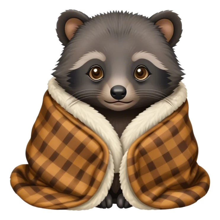 Baby binturong cozy in blanket  sticker