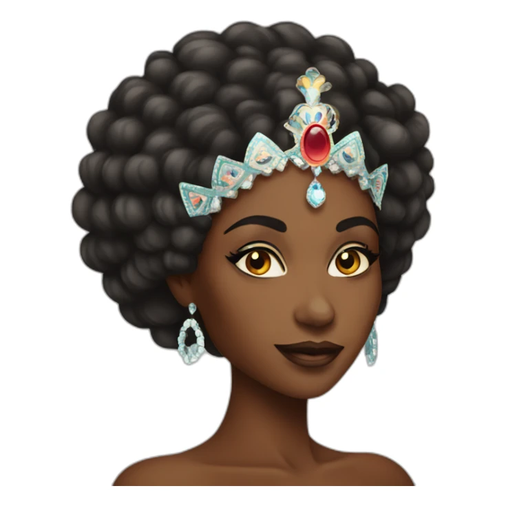 Black woman with dark brown eyes Queen of rio carnival sticker