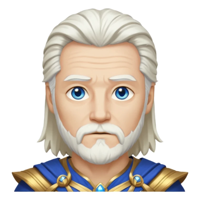 Odin with blue eyes, white hair, gold outfit sticker