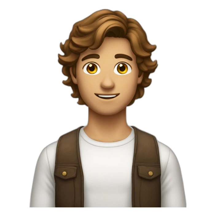 Jeune homme bronzé cheveux bruns sticker