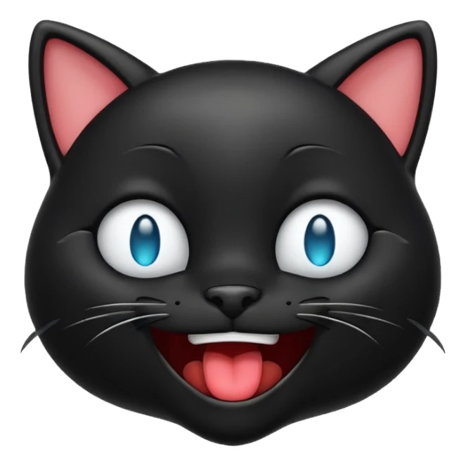 emoji de gatto negro riéndose con lagrimas 😹 sticker