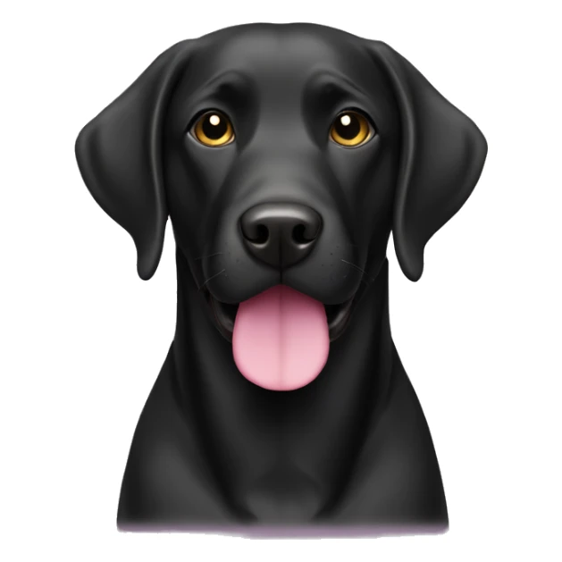 Black Labrador retriever with pink collar sticker