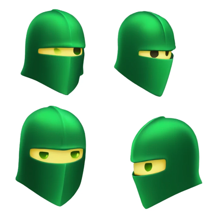 green helmet knight whit lightninh eyes, face all covered, 3/4 position, evil sticker