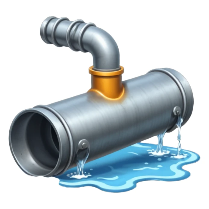 a steel shiny sewer pipe wastewater flows out sticker