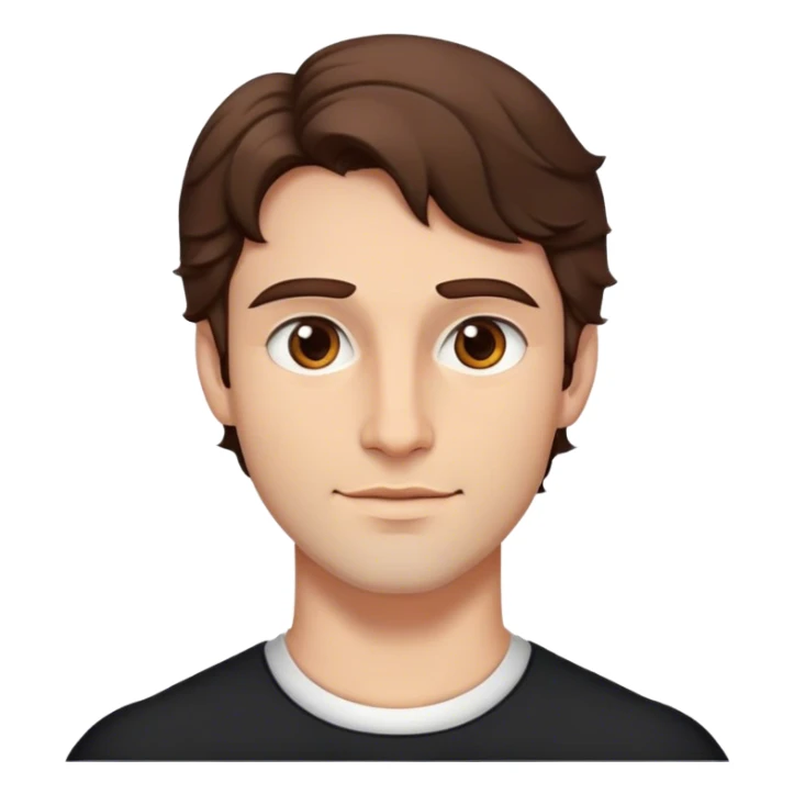 lord with short wavy brown hair, deep brown eyes, strong jawline soft smile sticker