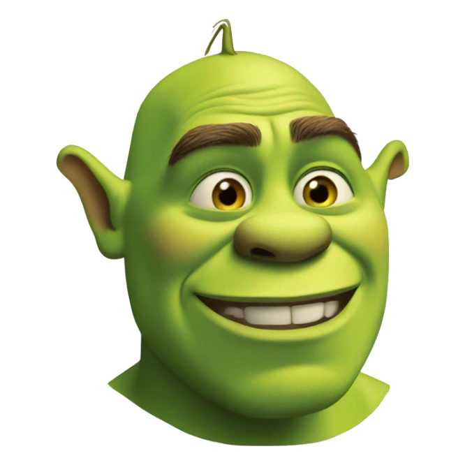 shrek rise his hand, eyes close sticker