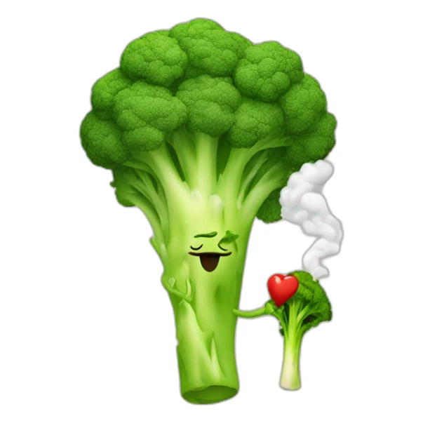 Person Smoking, broccoli in a love heart, 420  sticker