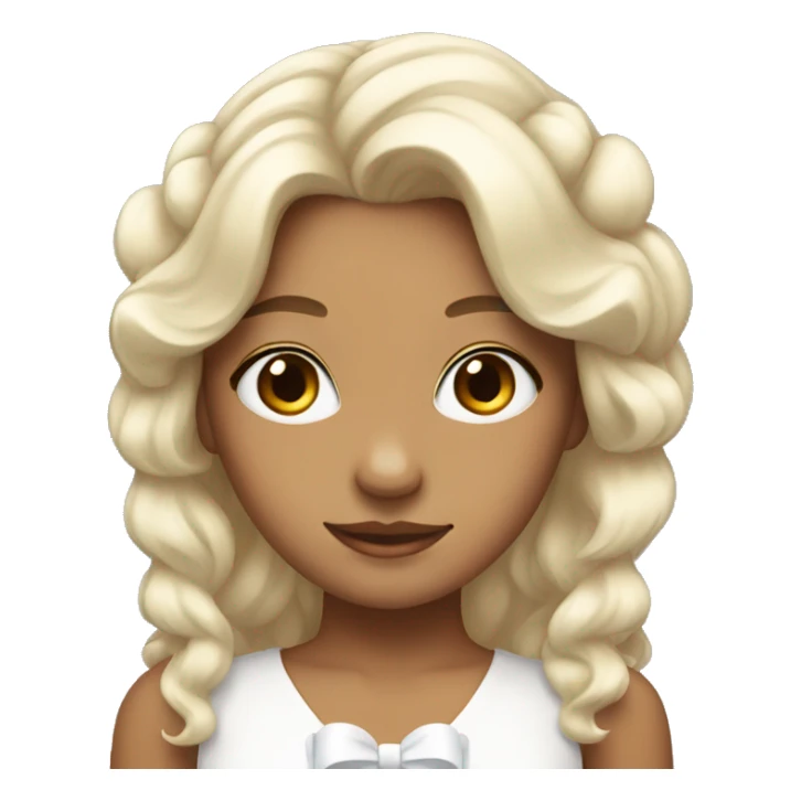 Girl with white bow in hair sticker