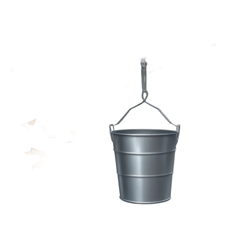 Metal sap bucket hanging on a maple tree in the snow and winter  sticker