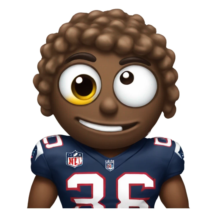 poop emoji wearing patriots jersey  sticker