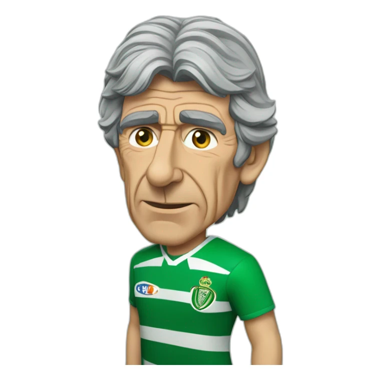 Manuel Pellegrini con camiseta de Betis sticker
