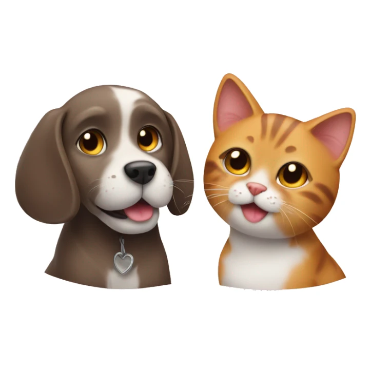 A dog and a cat are in love sticker