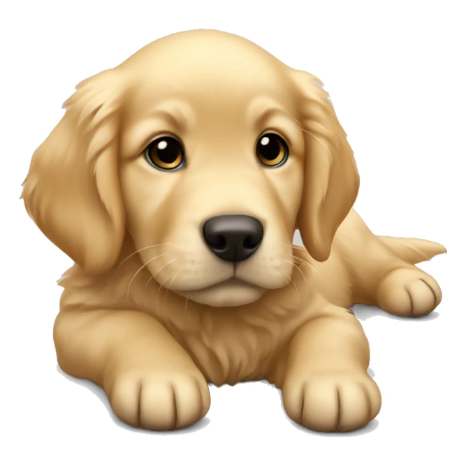 Golden retriever puppy laying sticker