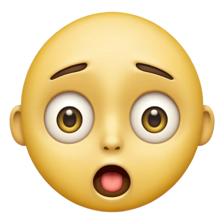 shocked emoji, expressive face, wide eyes, open mouth, yellow face, no text sticker