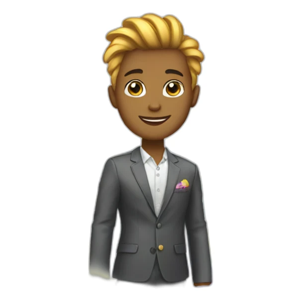 Posh-boy-with-rainbow-unicorn-hair sticker