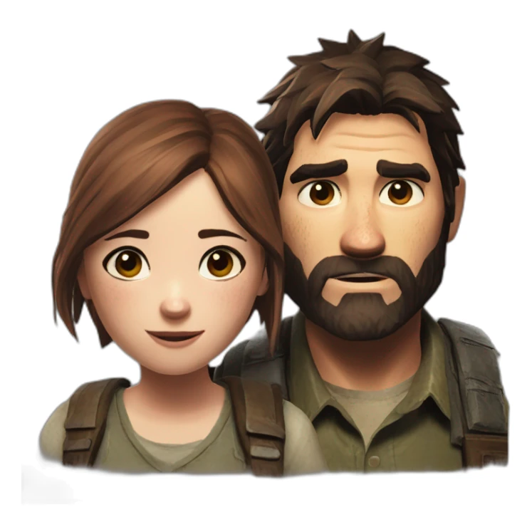 Joel and ellie from the last of us sticker