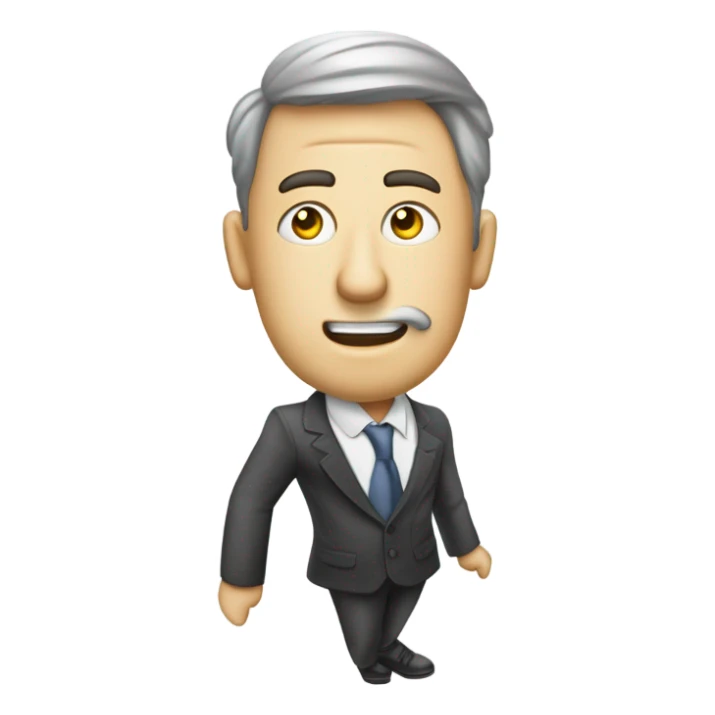 Erstelle ein Emoji im Apple-Stil (flacher, glatter 3D-Look mit weichen Farbverläufen) mit folgendem Motiv: Ein weißer Mann in Business-Kleidung steht im Zentrum und sammelt oder fängt E-Mails auf. Im Hintergrund regnen zahlreiche stilisierte E-Mail-Symbole/Briefumschläge herunter. Der Mann sollte eine aktive, dynamische Pose einnehmen. Die gesamte Szene soll dem charakteristischen, verspielten Apple-Emoji-Design folgen, mit klaren Konturen und leuchtenden, aber nicht grellen Farben. sticker