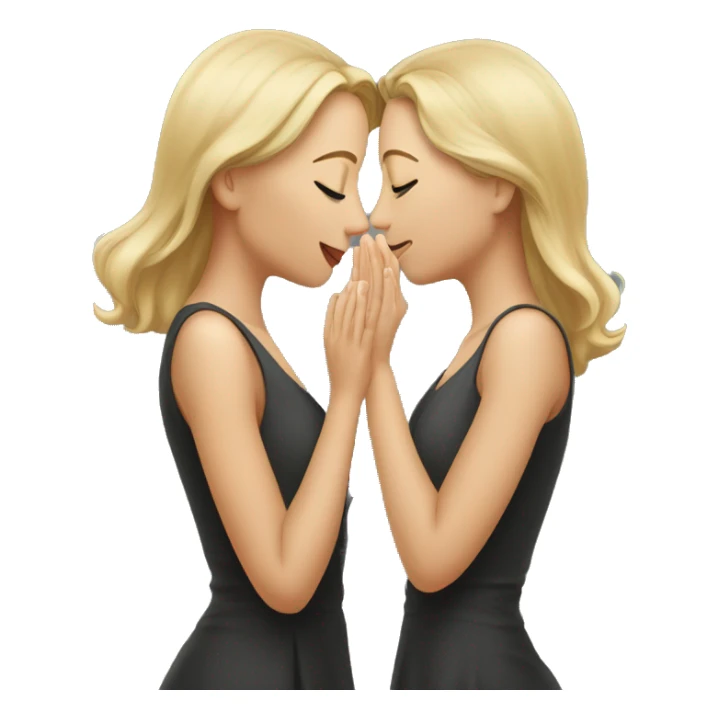 Two women looking at one another while, holding the other one’s face to lean in for a kiss sticker