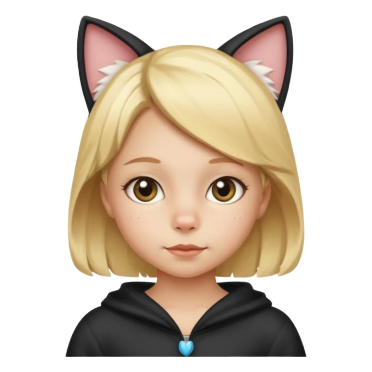 blonde girl kid in cat costume sticker