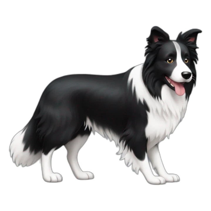 border collie dog walking with his owner sticker