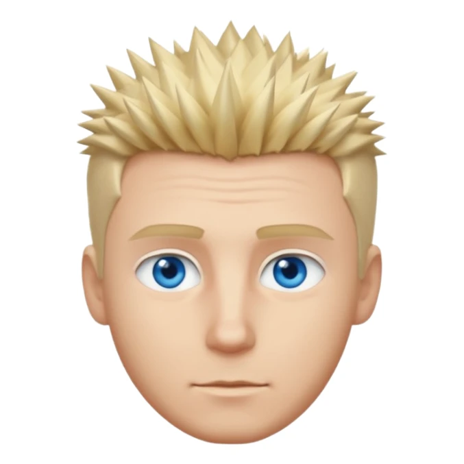 white man short spike hair blond sticker