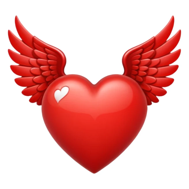 A heart emoji with wings sticker