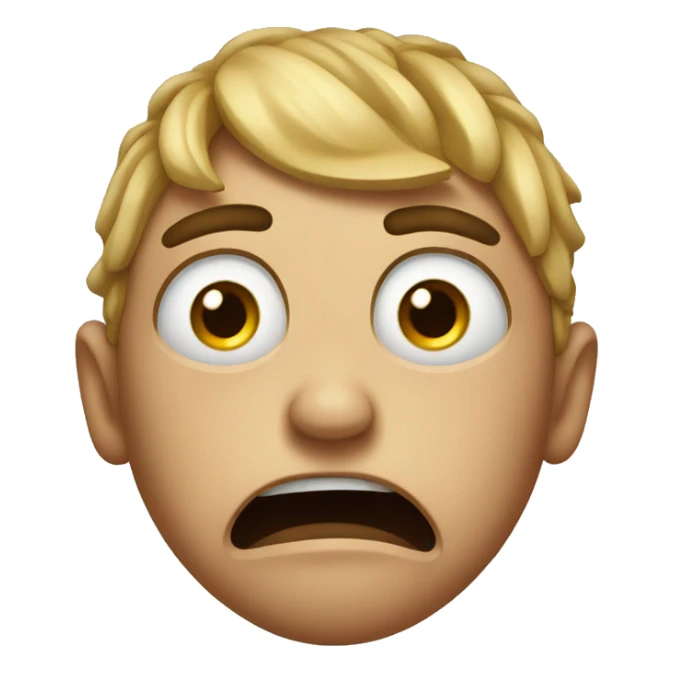 Shock face with tears coming out the eyes  sticker