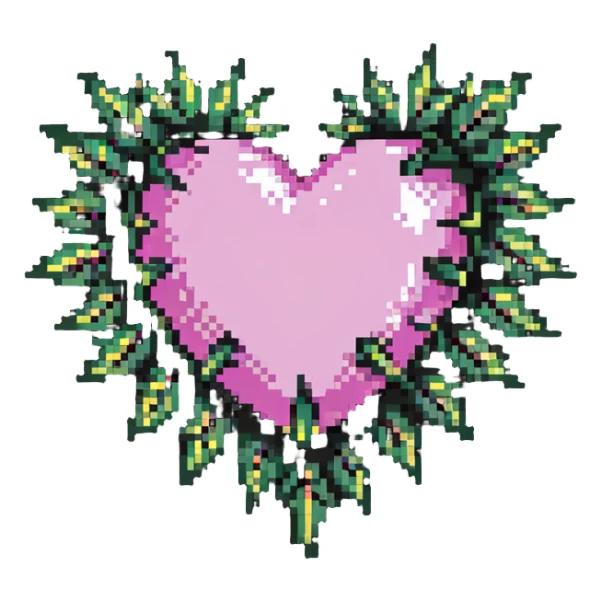 pink heart with metal thorns sticker