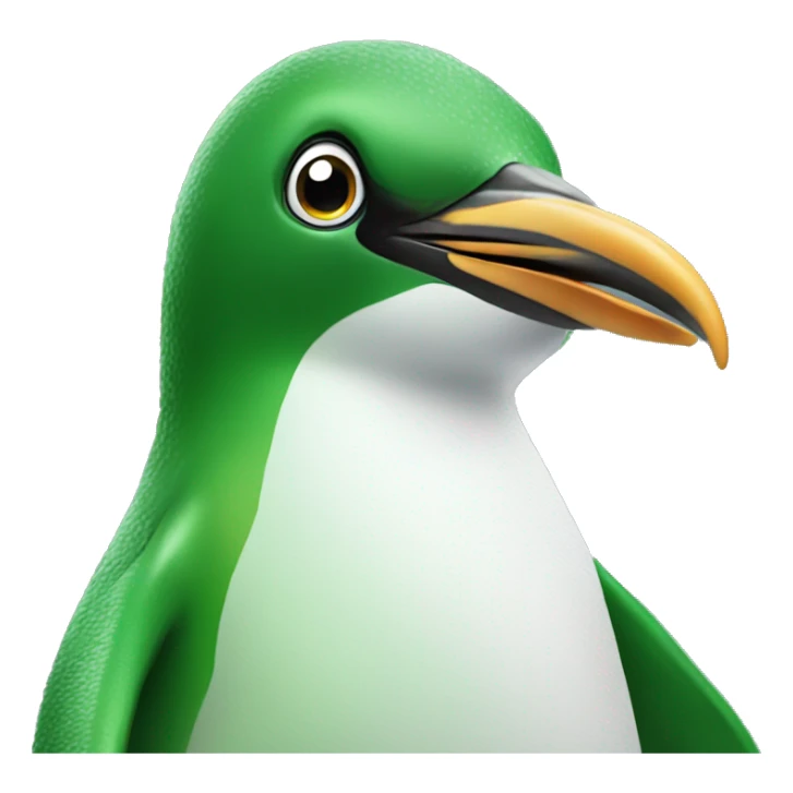 green penguin with no beak just long nose sticker