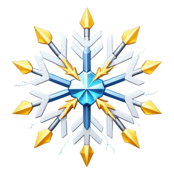 A thunderstorm snowflake that consists of lightning sticker