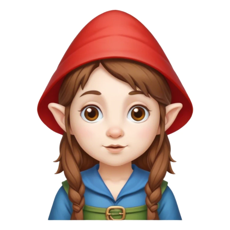 a female gnome with brown hair sticker
