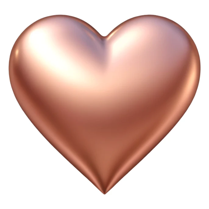 Glowing rose gold heart with soft light effect sticker