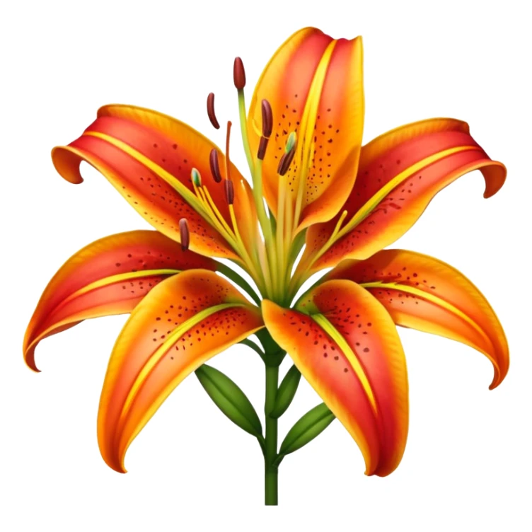 Orange, Red, and Yellow Stargazer Lily sticker