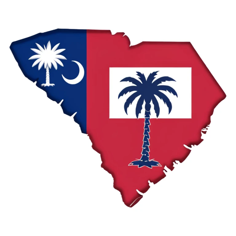 Outline of South Carolina with flag sticker