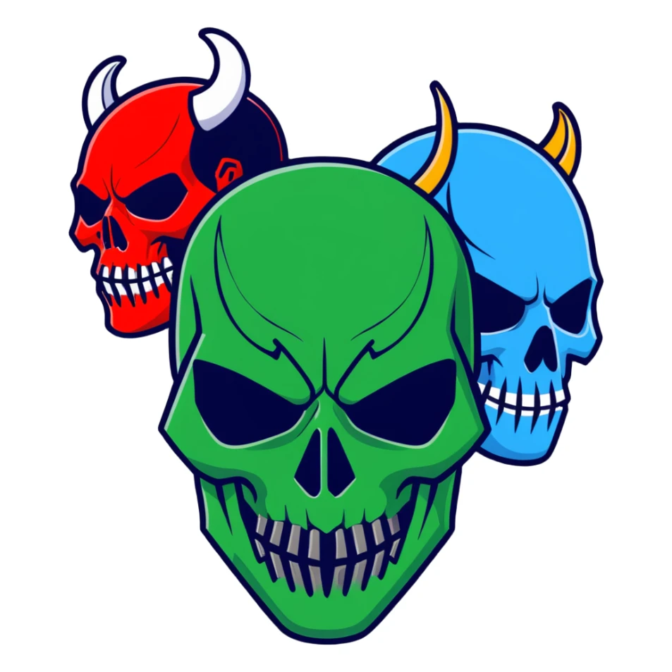 Marvel villains group with Red Skull, Hela, and Killmonger sticker