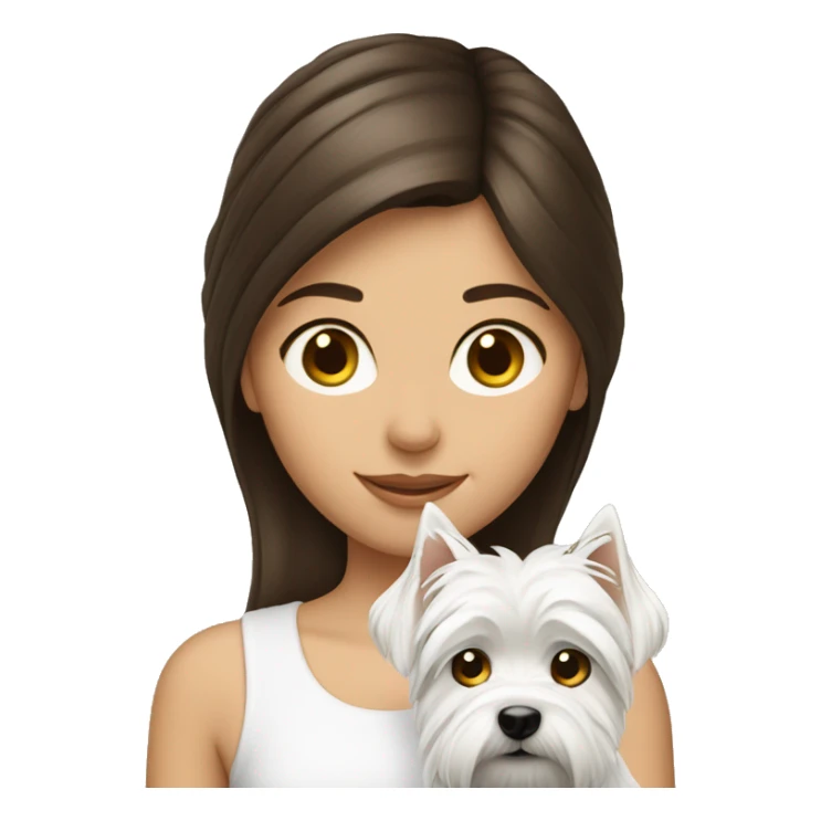 Brunette girl with westie sticker