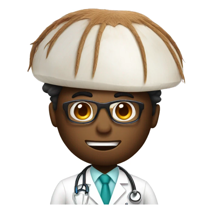 coconut dressed as a medical doctor sticker