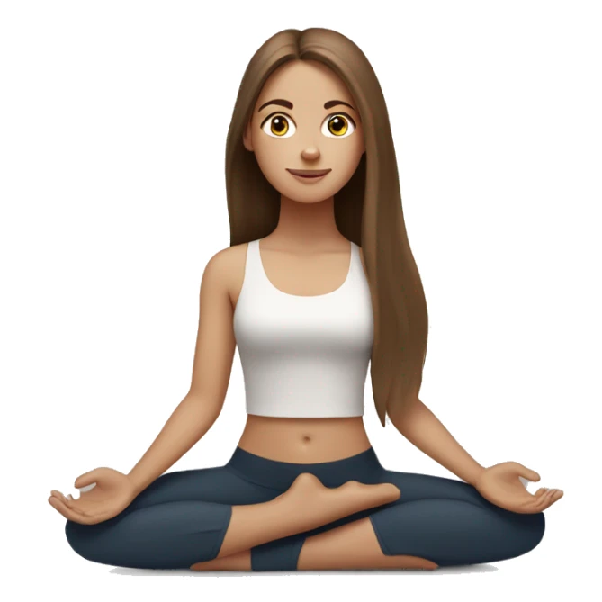 White girl long brown hair doing yoga  sticker