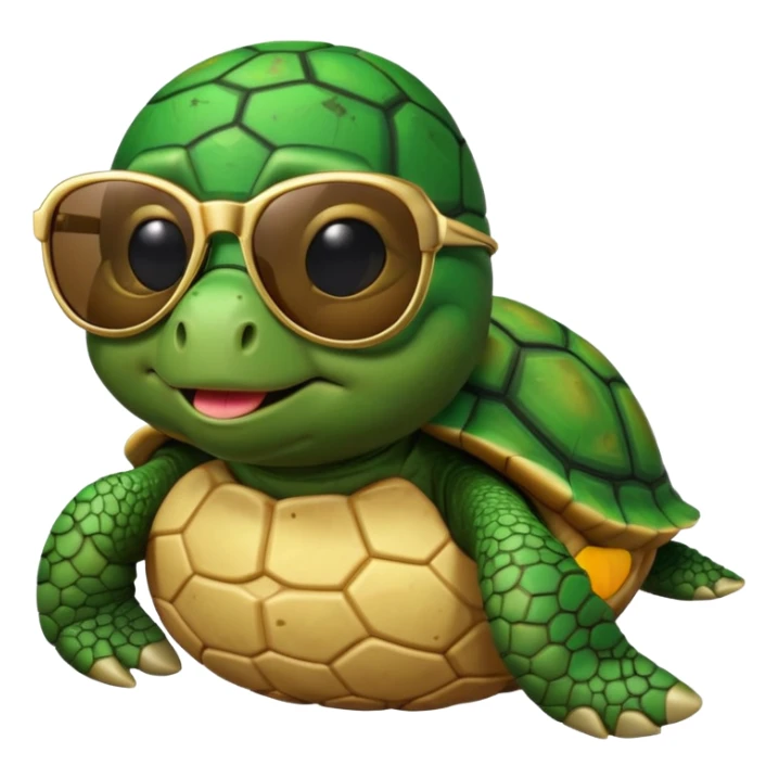 Turtle in a potato with cool sun glasses and chain sticker