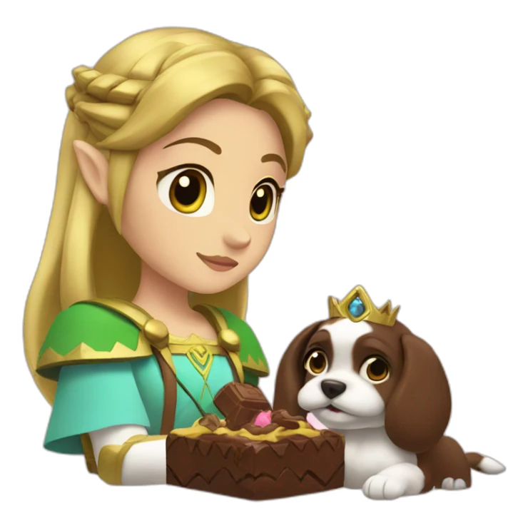 Princess Zelda with chocolate puppie sticker
