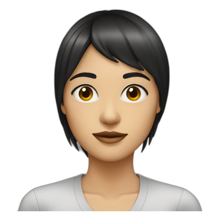 woman-with-black-hair-and-straight-fringe sticker