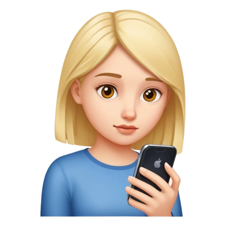 girl glued to her phone sticker