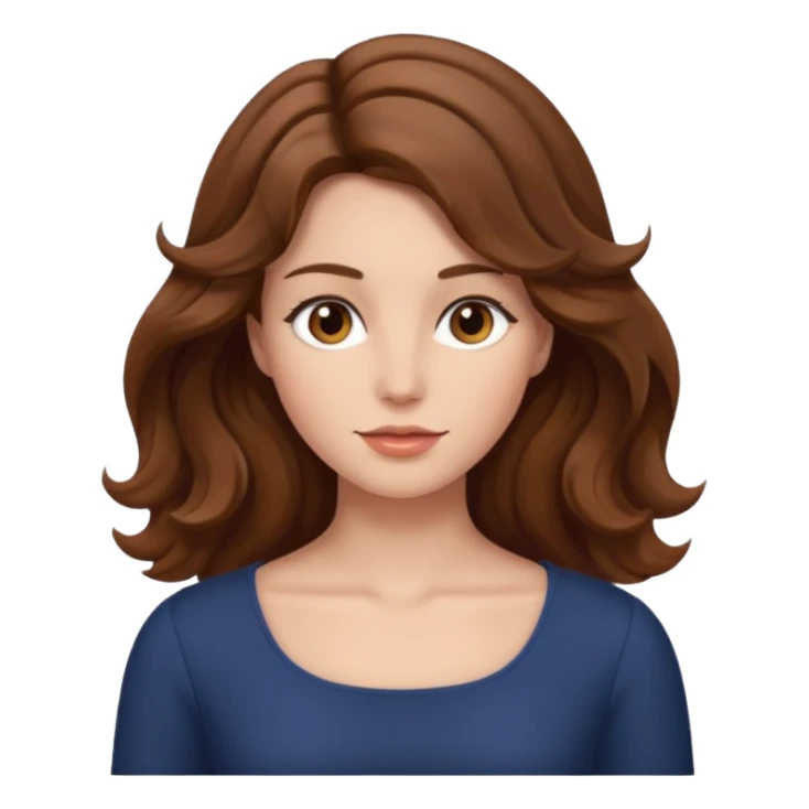 brown wavy hair woman, only face, no neck or torso showing sticker