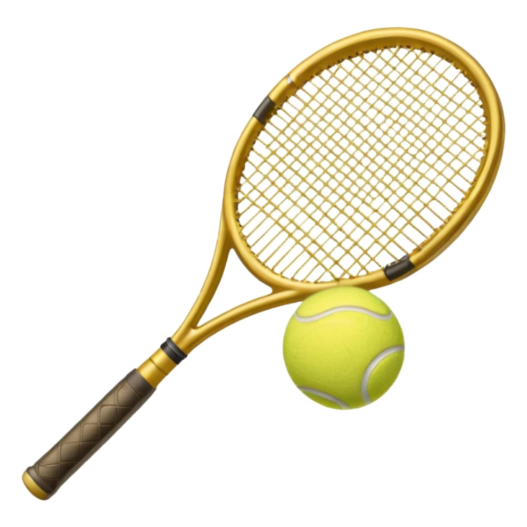 Gold Tennis racket with tennis ball aesthetic  sticker