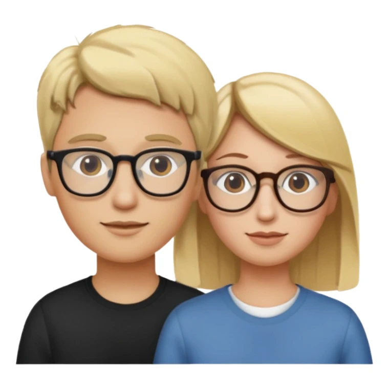 no, one is blonde without glasses, another one brown haired with glasses sticker