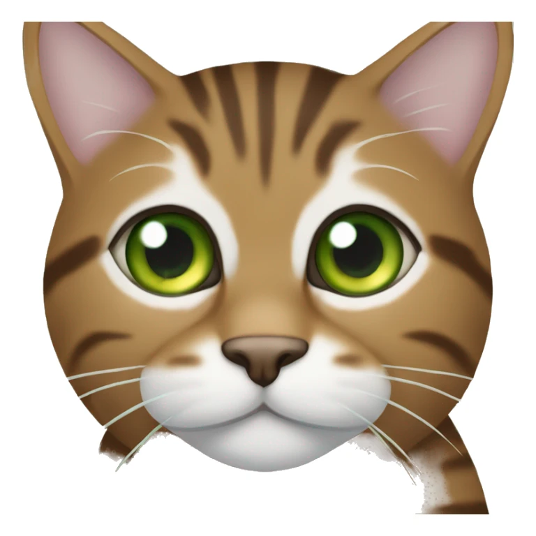 green eye, brown tabby cat from head to toes sticker