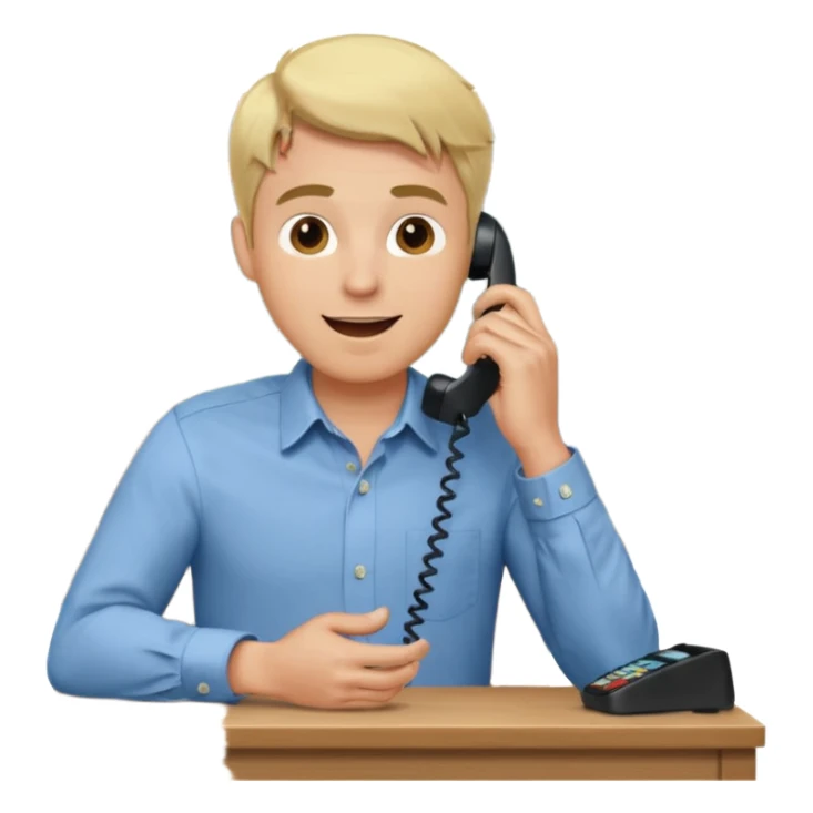 office-boss-excited-phone-desk-blonde-man sticker